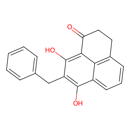 8-Benzyl-7,9-dihydroxy-2,3-dihydrophenalen-1-one structure
