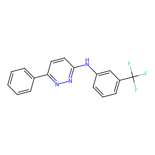 N-(6-phenyl-3-pyridazinyl)-N-[3-(trifluoromethyl)phenyl]amine structure