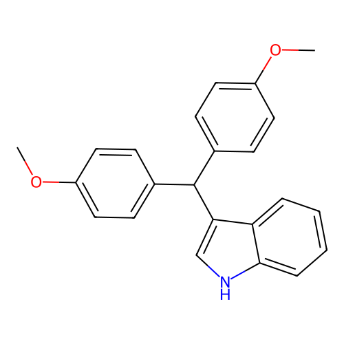 3-[bis(4-methoxyphenyl)methyl]-1H-indole structure