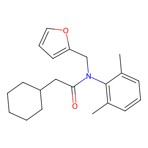 2-cyclohexyl-N-(2,6-dimethylphenyl)-N-(2-furylmethyl)acetamide structure