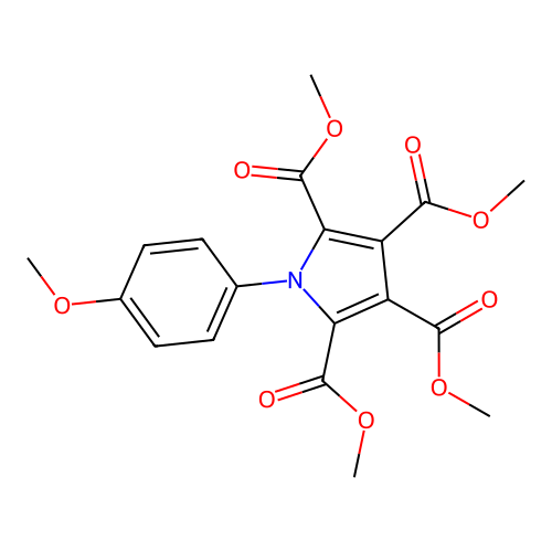 tetramethyl 1-(4-methoxyphenyl)-1H-pyrrole-2,3,4,5-tetracarboxylate structure