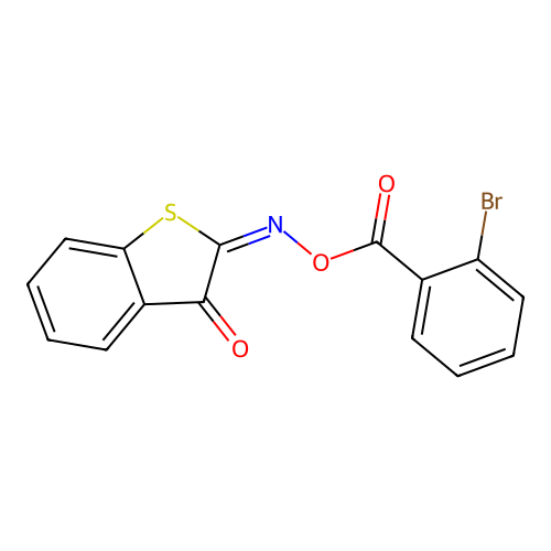 (2E)-2-({[(2-bromophenyl)carbonyl]oxy}imino)-1-benzothiophen-3(2H)-one structure