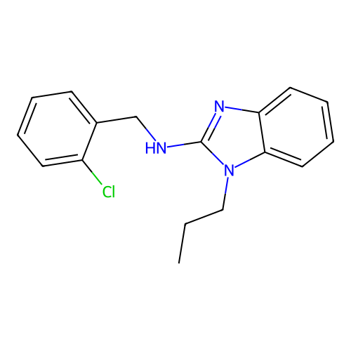 N-(2-chlorobenzyl)-1-propyl-1H-benzimidazol-2-amine structure