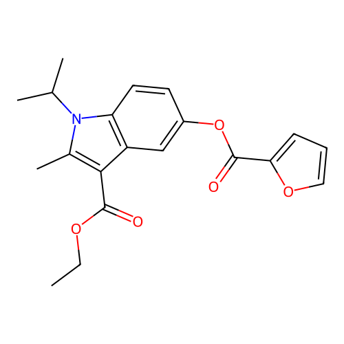 ethyl 5-(furan-2-carbonyloxy)-2-methyl-1-propan-2-ylindole-3-carboxylate structure