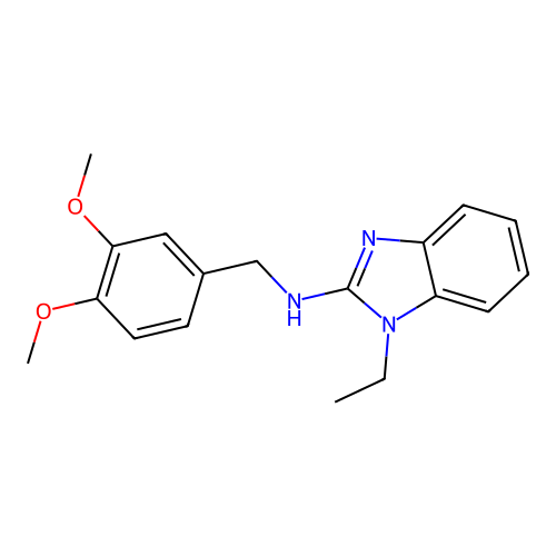 N-(3,4-dimethoxybenzyl)-1-ethyl-1H-benzimidazol-2-amine structure