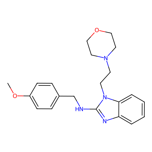 (4-Methoxy-benzyl)-[1-(2-morpholin-4-yl-ethyl)-1H-benzoimidazol-2-yl]-amine structure