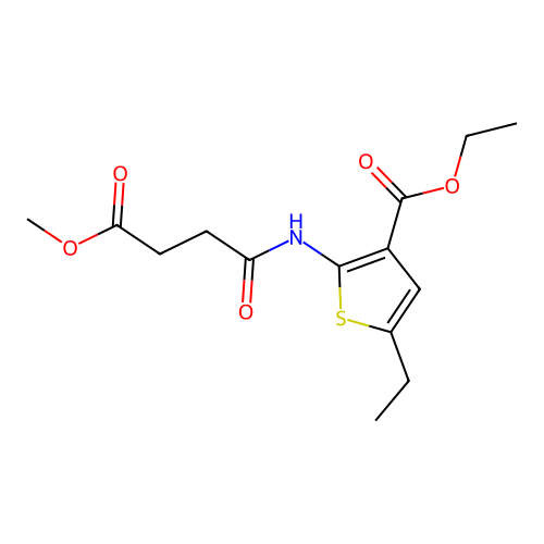 Ethyl 5-ethyl-2-[(4-methoxy-4-oxobutanoyl)amino]thiophene-3-carboxylate structure