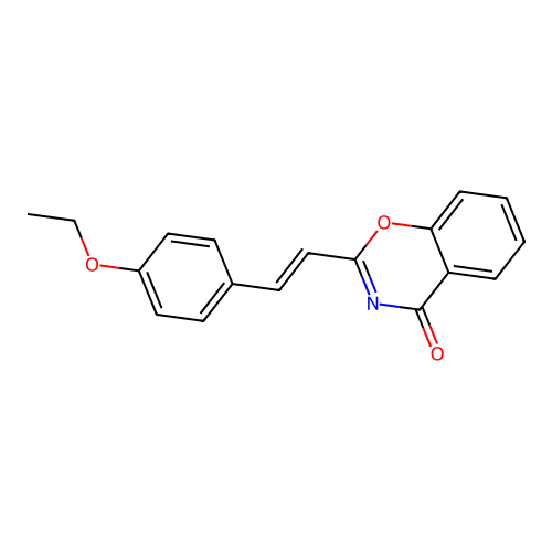 2-[2-(4-ethoxyphenyl)vinyl]-4H-1,3-benzoxazin-4-one structure