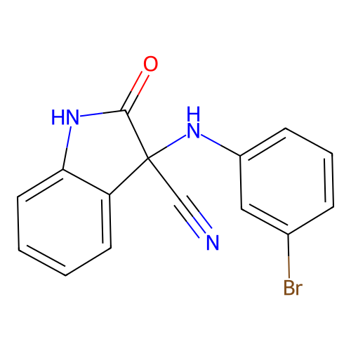 3-(3-bromoanilino)-2-oxo-1H-indole-3-carbonitrile structure