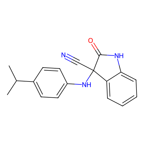 3-(4-Isopropyl-phenylamino)-2-oxo-2,3-dihydro-1H-indole-3-carbonitrile structure