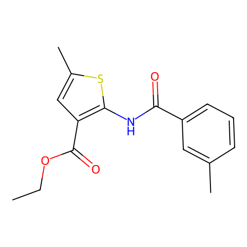 Ethyl 5-methyl-2-[(3-methylbenzoyl)amino]thiophene-3-carboxylate structure