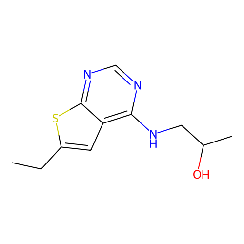 1-[(6-Ethylthieno[2,3-d]pyrimidin-4-yl)amino]propan-2-ol structure