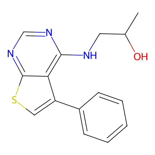 1-[(5-Phenylthieno[2,3-d]pyrimidin-4-yl)amino]propan-2-ol structure