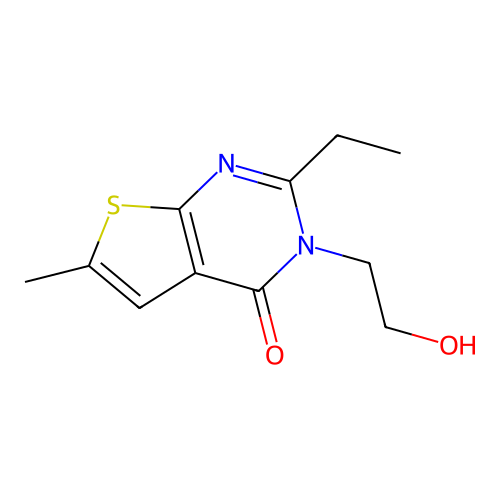 2-ethyl-3-(2-hydroxyethyl)-6-methylthieno[2,3-d]pyrimidin-4(3H)-one structure