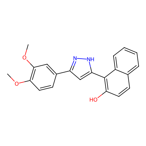 1-(5-(3,4-dimethoxyphenyl)-1H-pyrazol-3-yl)naphthalen-2-ol structure
