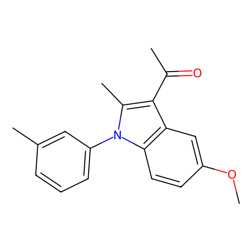 1-[5-methoxy-2-methyl-1-(3-methylphenyl)-1H-indol-3-yl]ethanone structure