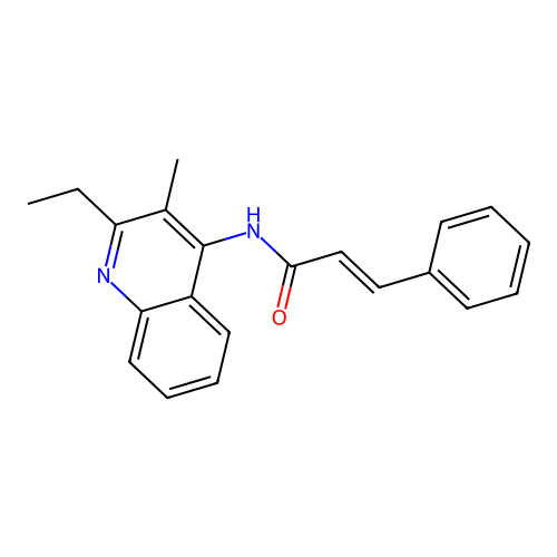 (2E)-N-(2-ethyl-3-methylquinolin-4-yl)-3-phenylprop-2-enamide structure