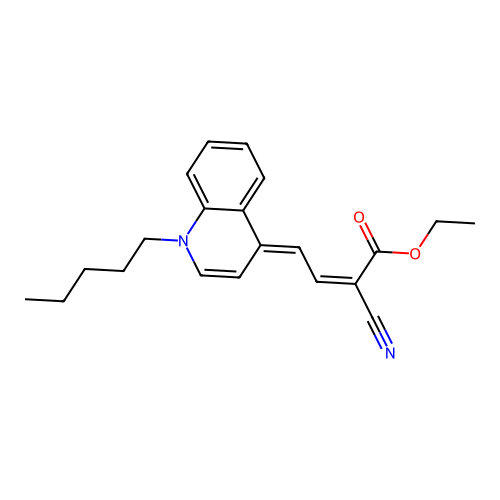 Ethyl 2-cyano-4-(1-pentylquinolin-4-ylidene)but-2-enoate structure