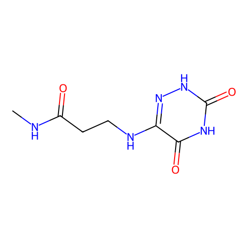 3-[(3,5-dioxo-2,3,4,5-tetrahydro-1,2,4-triazin-6-yl)amino]-N-methylpropanamide structure