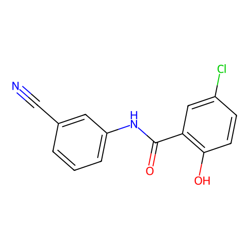 5-chloro-N-(3-cyanophenyl)-2-hydroxybenzamide structure