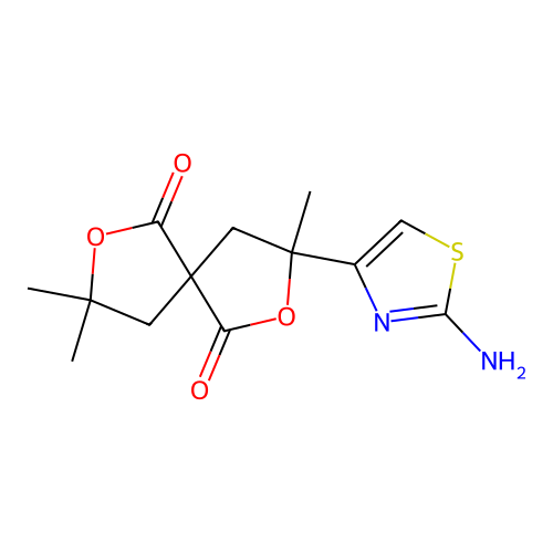 3-(2-Amino-1,3-thiazol-4-yl)-3,8,8-trimethyl-2,7-dioxaspiro[4.4]nonane-1,6-dione structure