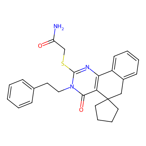 2-((4-oxo-3-phenethyl-4,6-dihydro-3H-spiro[benzo[h]quinazoline-5,1'-cyclopentan]-2-yl)thio)acetamide structure