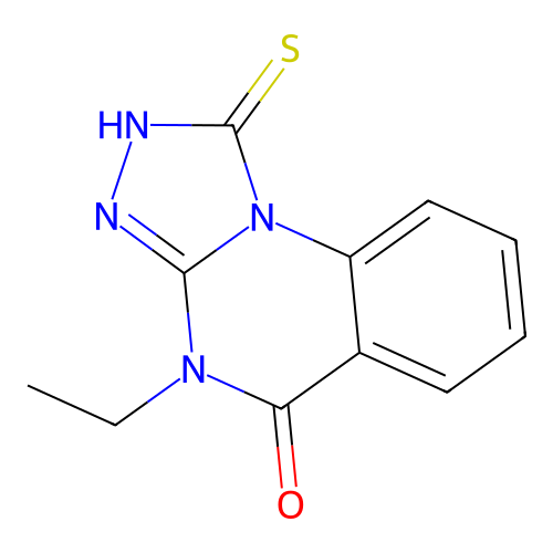 4-ethyl-1-sulfanyl-4H,5H-[1,2,4]triazolo[4,3-a]quinazolin-5-one structure