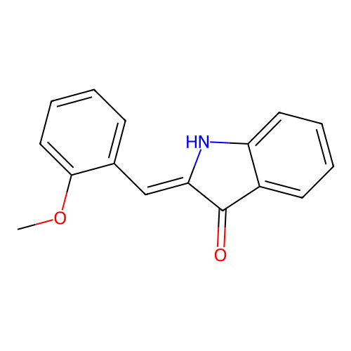 (2Z)-2-[(2-methoxyphenyl)methylidene]-1H-indol-3-one structure