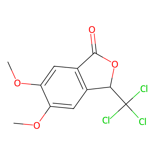 5,6-dimethoxy-3-(trichloromethyl)-2-benzofuran-1(3H)-one structure