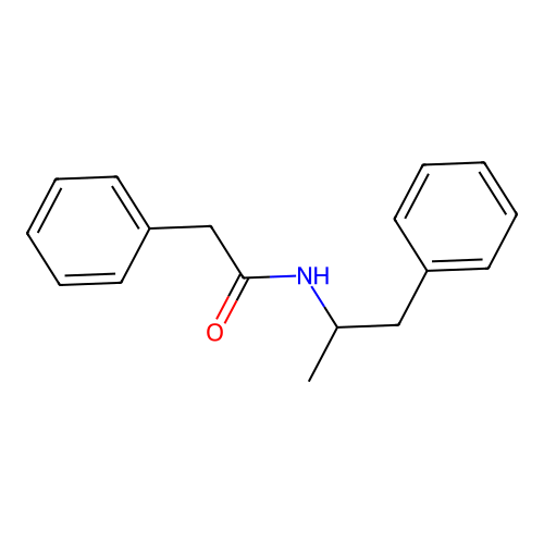 2-phenyl-N-(1-phenylpropan-2-yl)acetamide structure