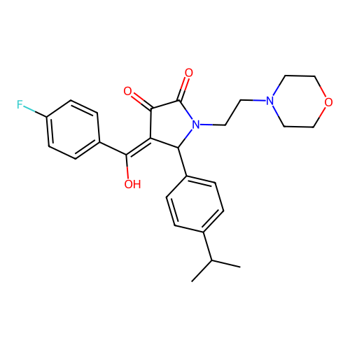 4-(4-fluorobenzoyl)-3-hydroxy-1-[2-(morpholin-4-yl)ethyl]-5-[4-(propan-2-yl)phenyl]-2,5-dihydro-1H-pyrrol-2-one structure