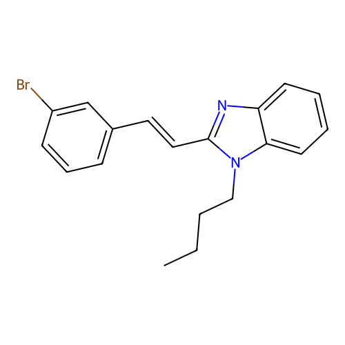 2-[(E)-2-(3-bromophenyl)ethenyl]-1-butylbenzimidazole structure