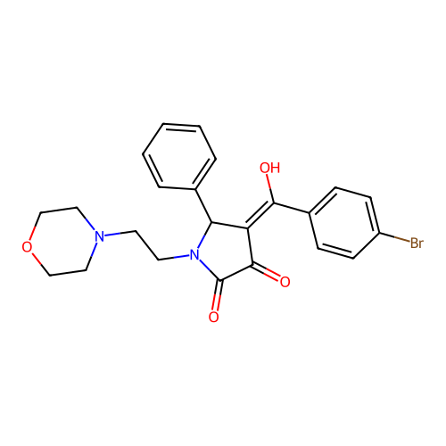 4-(4-bromobenzoyl)-3-hydroxy-1-(2-morpholinoethyl)-5-phenyl-1H-pyrrol-2(5H)-one structure