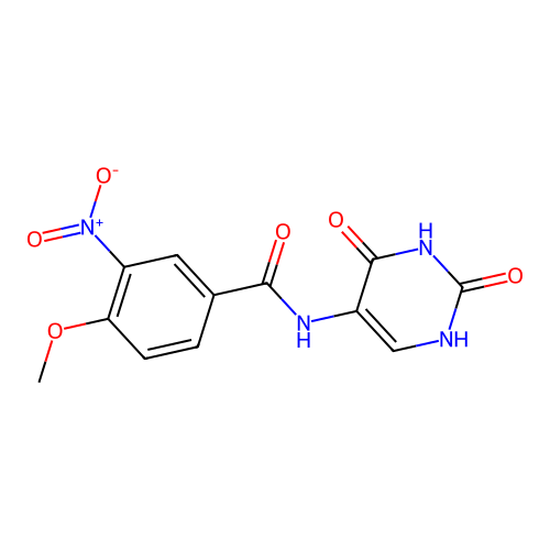 N-(2,4-dioxo-1,2,3,4-tetrahydropyrimidin-5-yl)-4-methoxy-3-nitrobenzamide structure