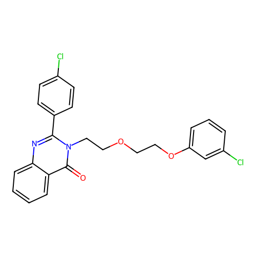3-(2-(2-(3-chlorophenoxy)ethoxy)ethyl)-2-(4-chlorophenyl)quinazolin-4(3H)-one structure