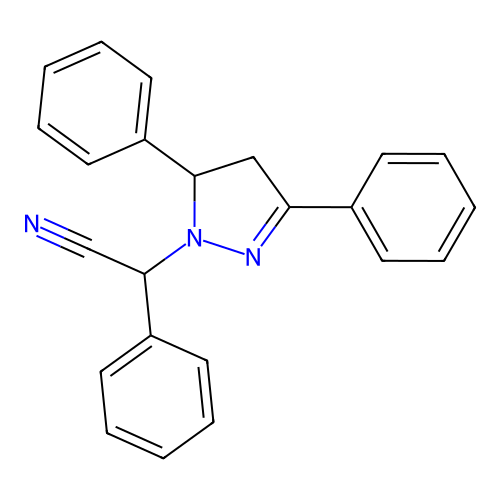 (3,5-diphenyl-4,5-dihydro-1H-pyrazol-1-yl)(phenyl)acetonitrile structure
