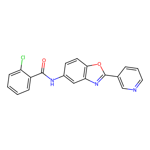 2-chloro-N-[2-(pyridin-3-yl)-1,3-benzoxazol-5-yl]benzamide structure