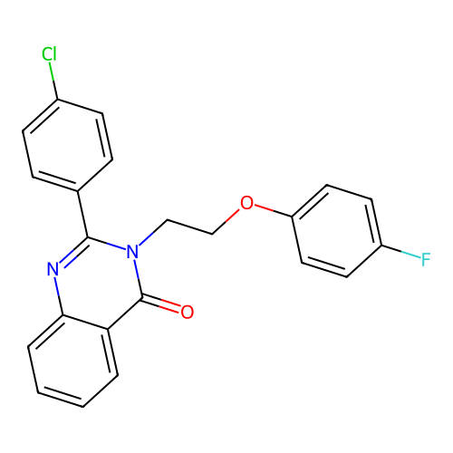 2-(4-chlorophenyl)-3-(2-(4-fluorophenoxy)ethyl)quinazolin-4(3H)-one structure