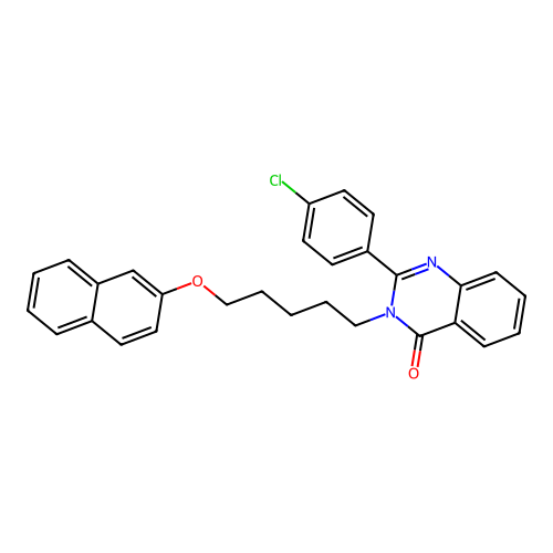 2-(4-chlorophenyl)-3-(5-(naphthalen-2-yloxy)pentyl)quinazolin-4(3H)-one structure