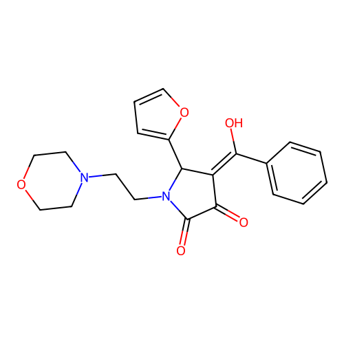 4-benzoyl-5-(furan-2-yl)-3-hydroxy-1-(2-morpholinoethyl)-1H-pyrrol-2(5H)-one structure