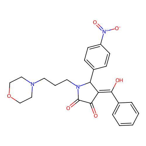 4-benzoyl-3-hydroxy-1-(3-morpholinopropyl)-5-(4-nitrophenyl)-1H-pyrrol-2(5H)-one structure