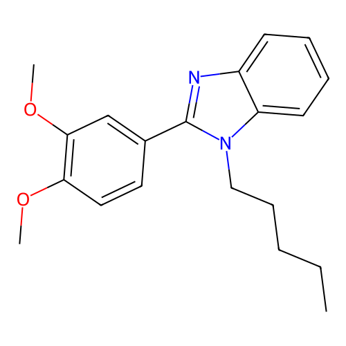 1,2-Dimethoxy-4-(1-pentylbenzimidazol-2-yl)benzene structure