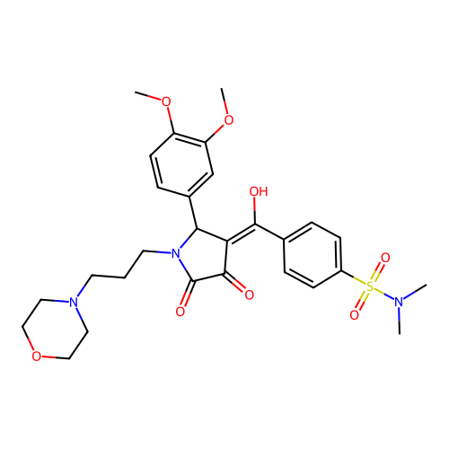 4-(2-(3,4-dimethoxyphenyl)-4-hydroxy-1-(3-morpholinopropyl)-5-oxo-2,5-dihydro-1H-pyrrole-3-carbonyl)-N,N-dimethylbenzenesulfonamide structure