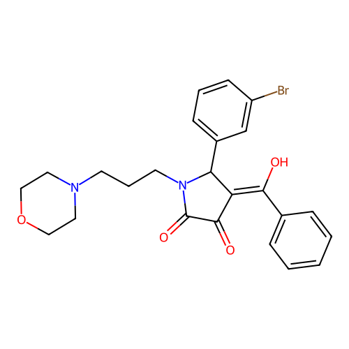 4-benzoyl-5-(3-bromophenyl)-3-hydroxy-1-(3-morpholinopropyl)-1H-pyrrol-2(5H)-one structure