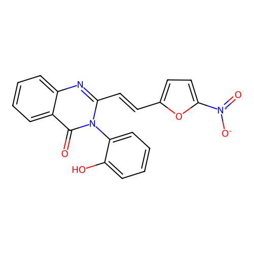 3-(2-hydroxyphenyl)-2-[(E)-2-(5-nitrofuran-2-yl)ethenyl]quinazolin-4-one structure