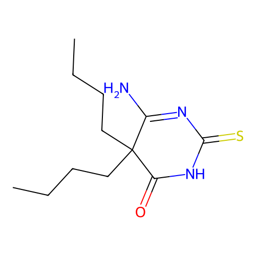 5,5-Dibutyl-6-imino-2-sulfanyl-5,6-dihydropyrimidin-4-ol structure