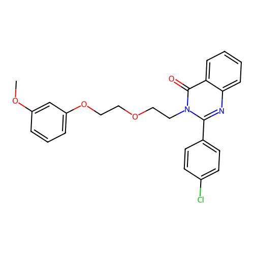 2-(4-chlorophenyl)-3-(2-(2-(3-methoxyphenoxy)ethoxy)ethyl)quinazolin-4(3H)-one structure