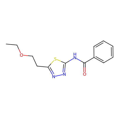 N-[5-(2-ethoxyethyl)-1,3,4-thiadiazol-2-yl]benzamide structure