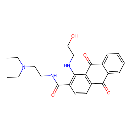 N-(2-diethylaminoethyl)-1-(2-hydroxyethylamino)-9,10-dioxo-anthracene-2-carboxamide structure
