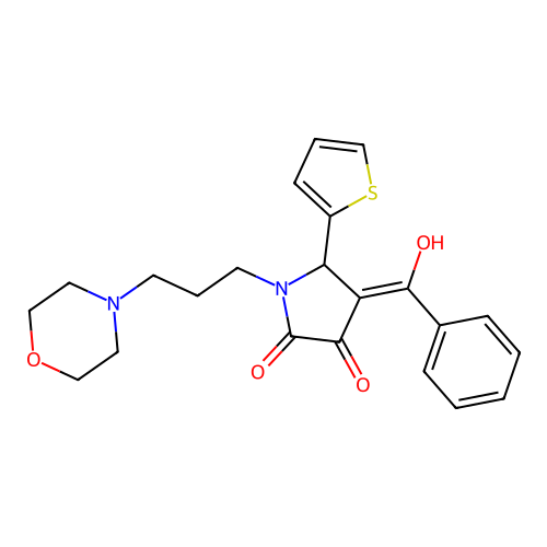 4-benzoyl-3-hydroxy-1-(3-morpholinopropyl)-5-(thiophen-2-yl)-1H-pyrrol-2(5H)-one structure